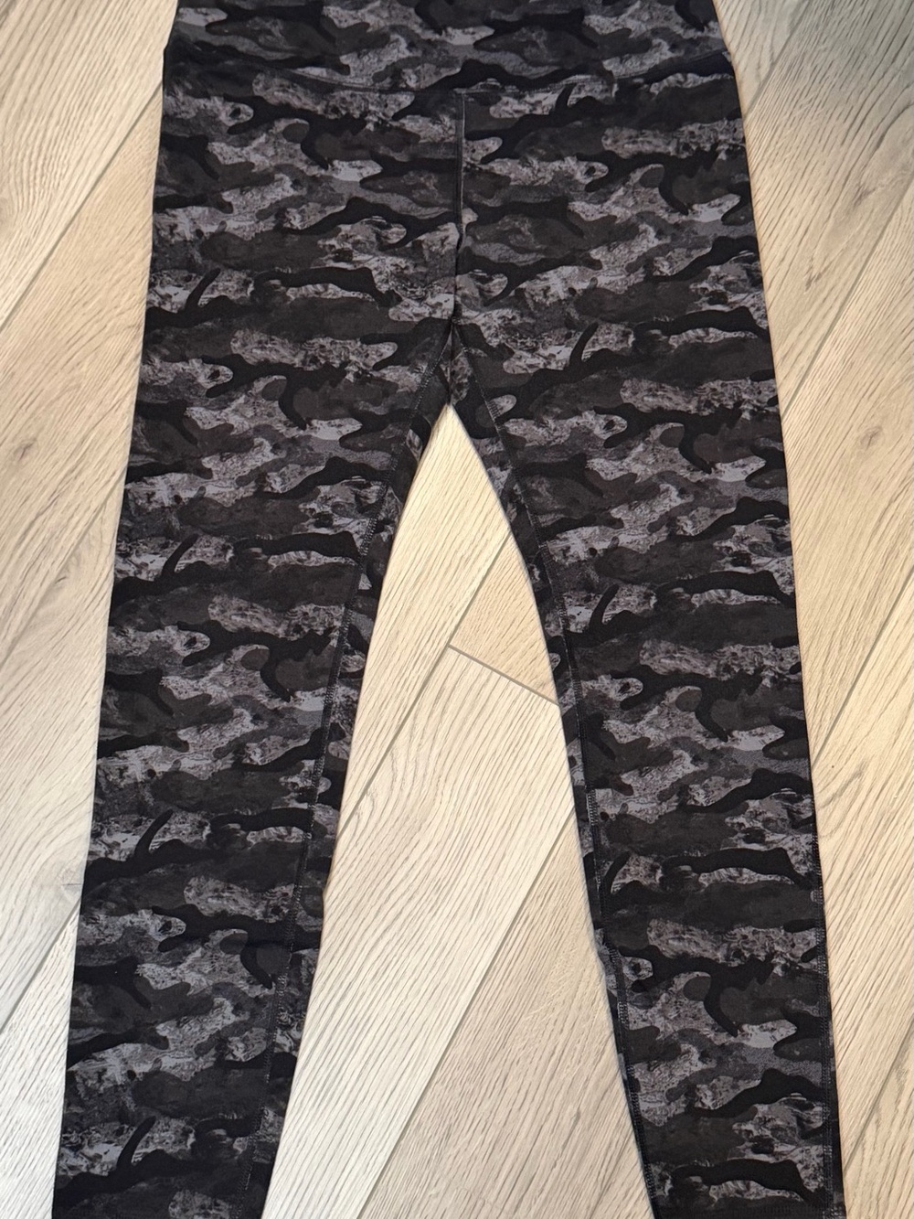 Reebok Black and Gray Camo Workout Leggings